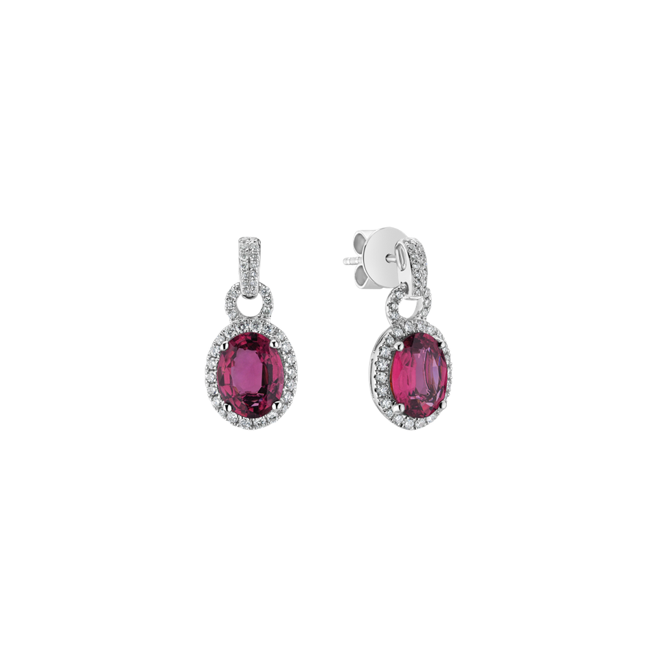 Náušnice s turmalínom a diamantmi Rose Princess