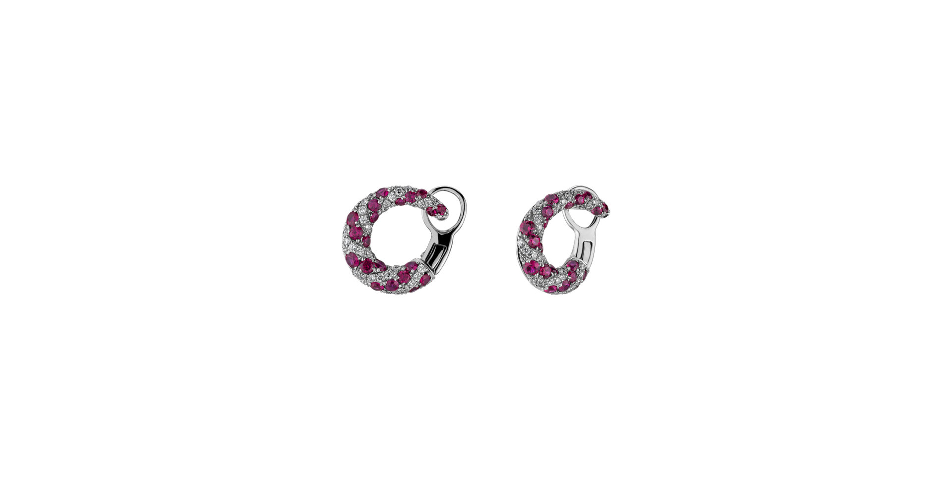 Náušnice s diamantmi a rubínmi Acarya