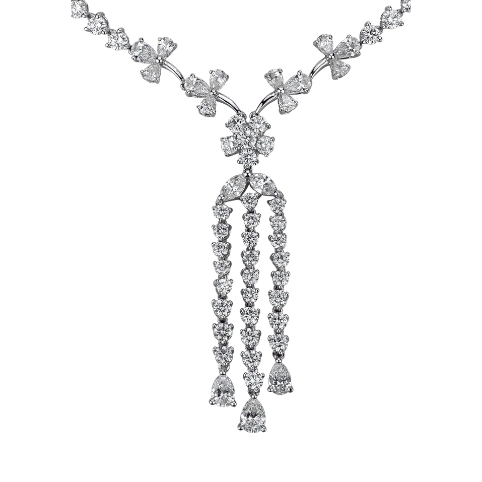 Náhrdelník s diamantmi Draining Raindrops of Flowers