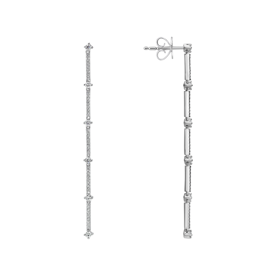 Náušnice s diamantmi Delicate Waterfall