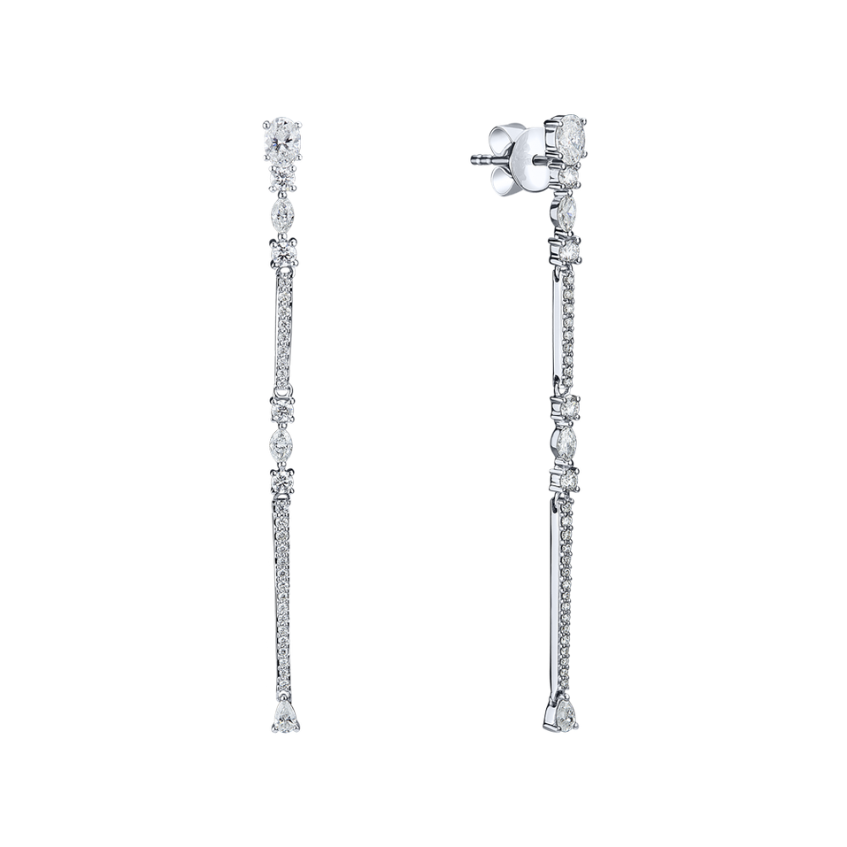 Náušnice s diamantmi Waterfall Secret