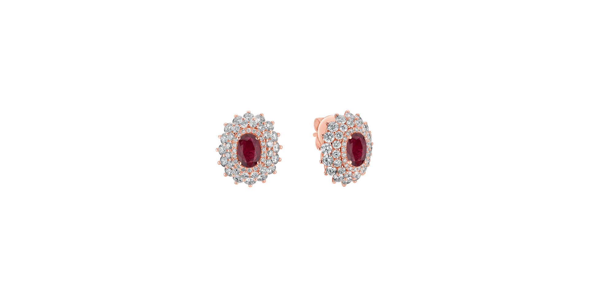 Náušnice s rubínom a diamantmi Royal Radiance