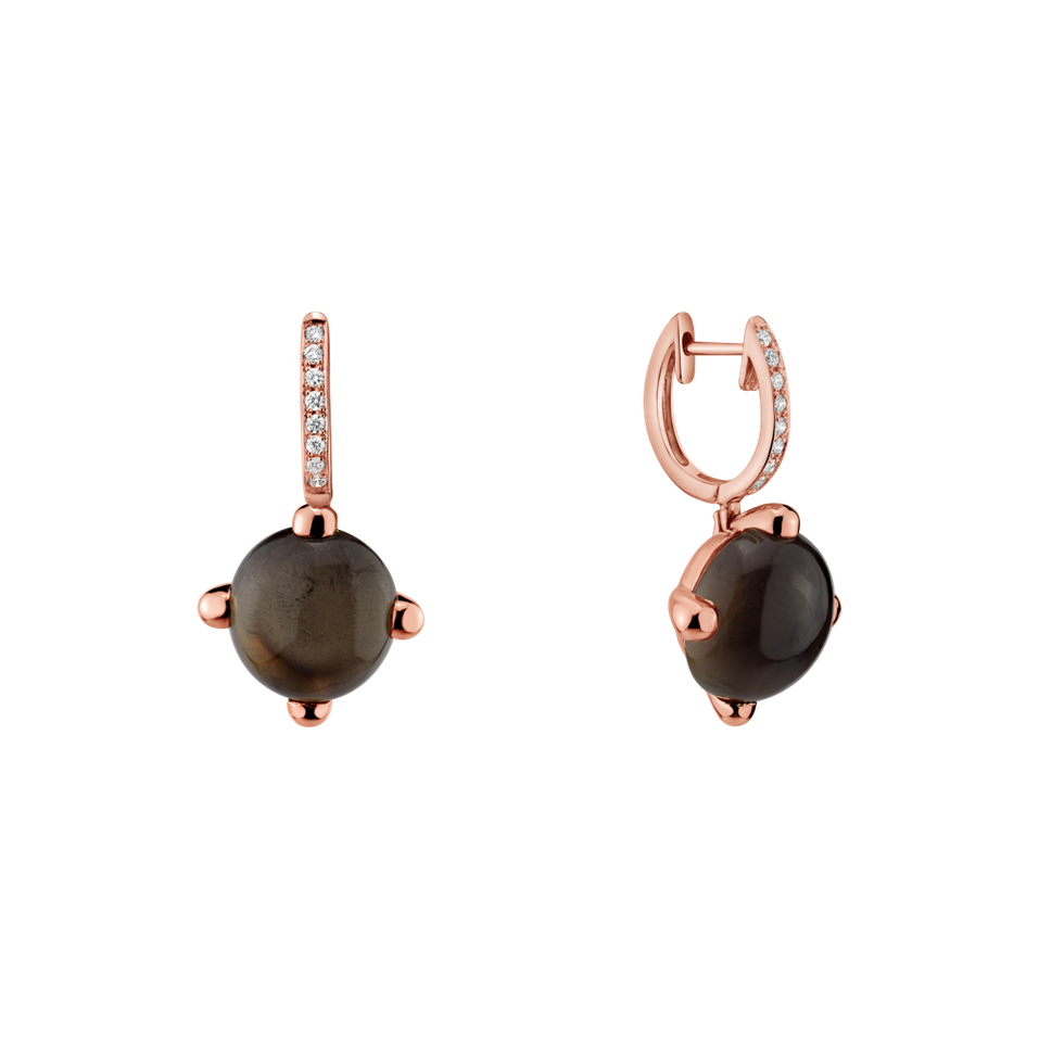 Náušnice s quartzom a diamantmi Rainbow Space