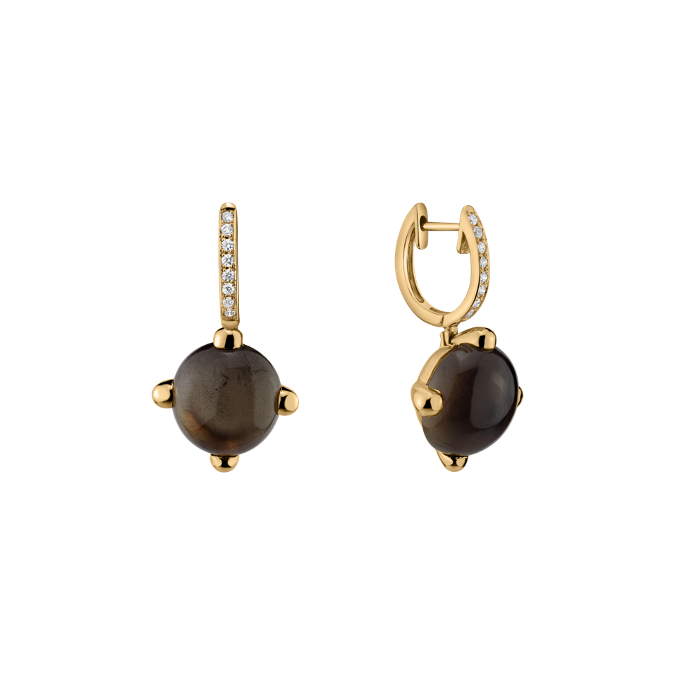 Náušnice s quartzom a diamantmi Rainbow Space