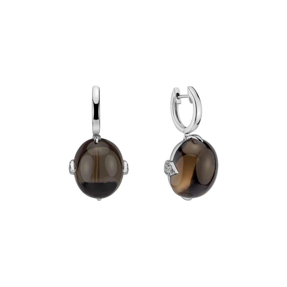 Náušnice s quartzom a diamantmi Shining Grace