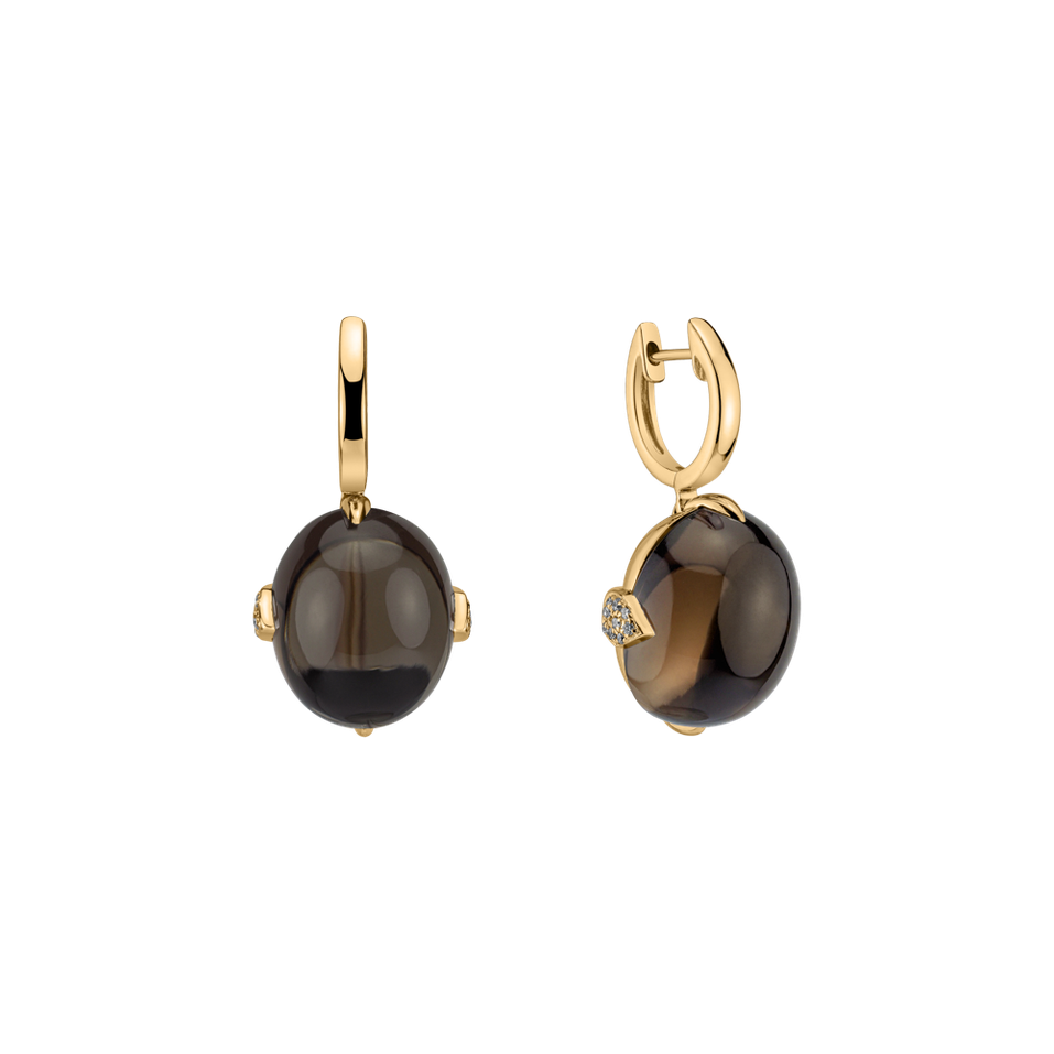 Náušnice s quartzom a diamantmi Shining Grace