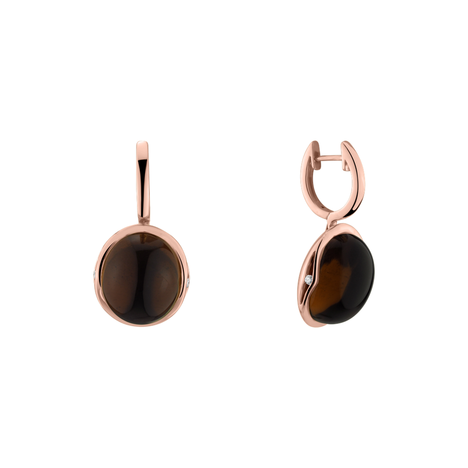 Náušnice s quartzom a diamantmi Fairytale Drop