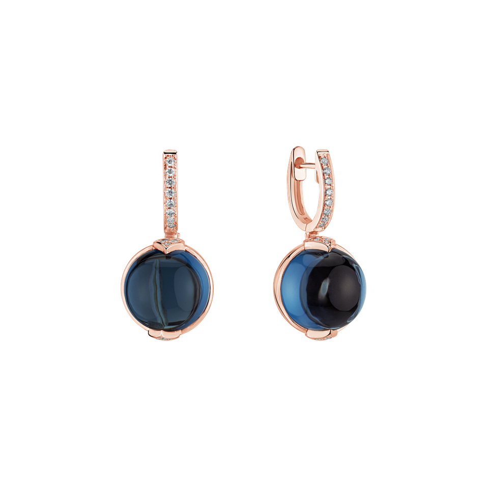 Náušnice s topásom a diamantmi Fairy Blossom