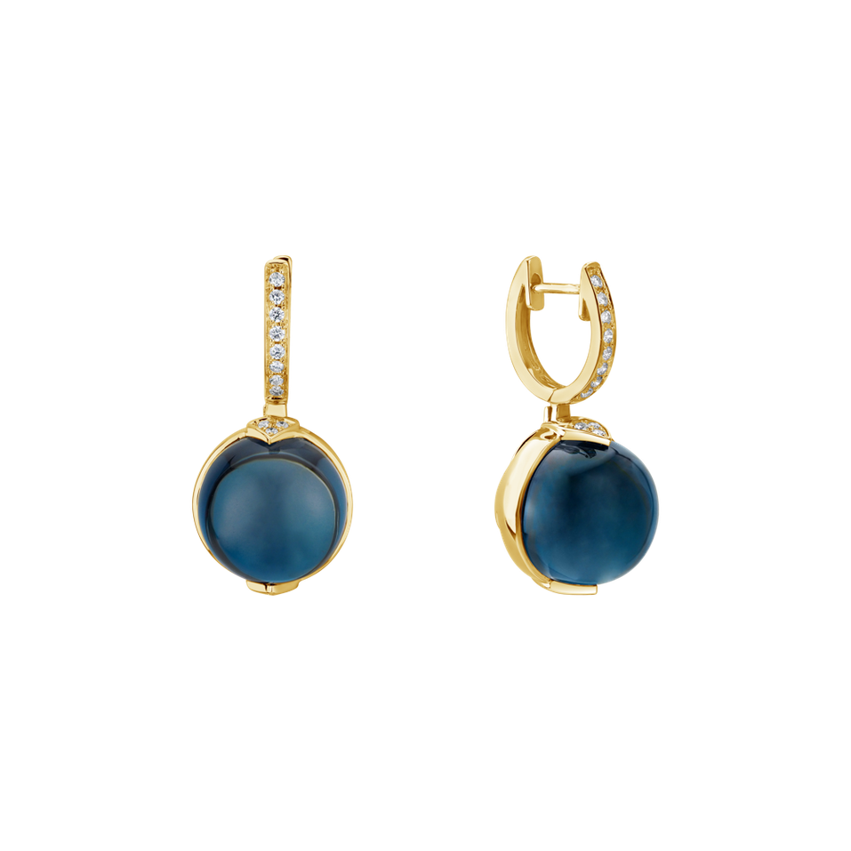 Náušnice s topásom a diamantmi Fairy Blossom