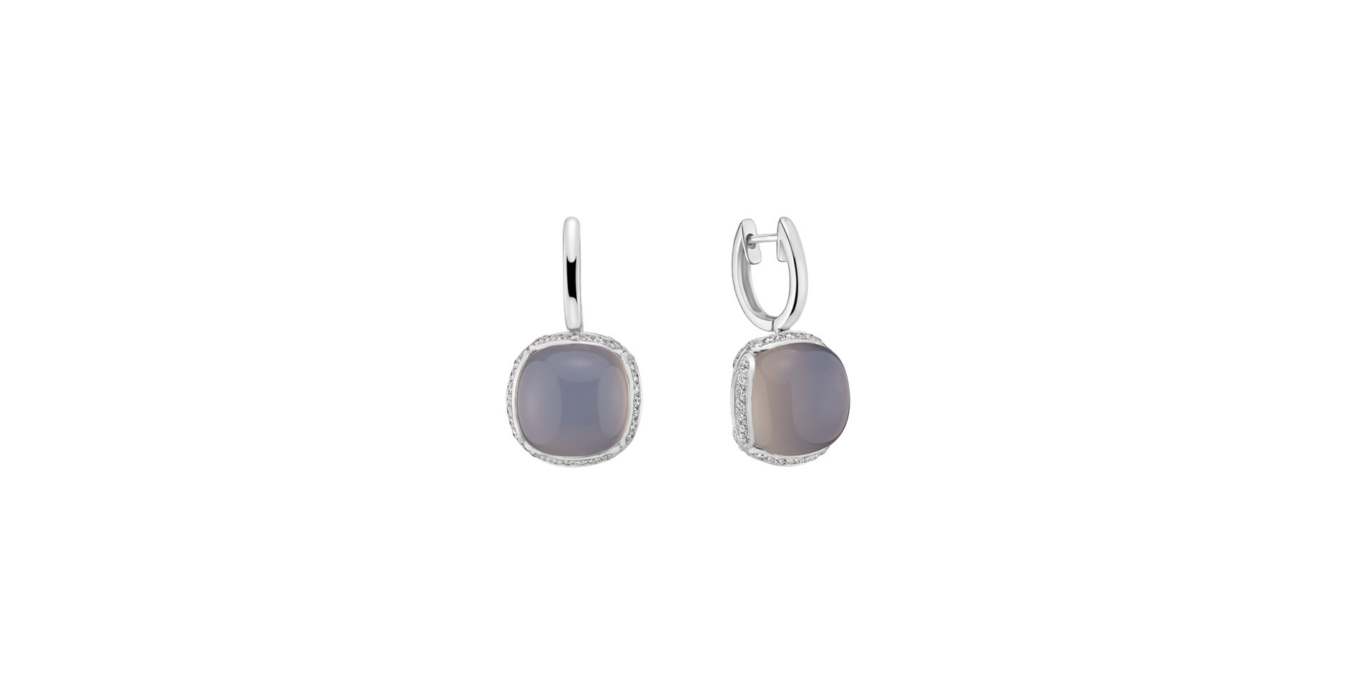 Náušnice s chalcedonom a diamantmi Mystic Drop