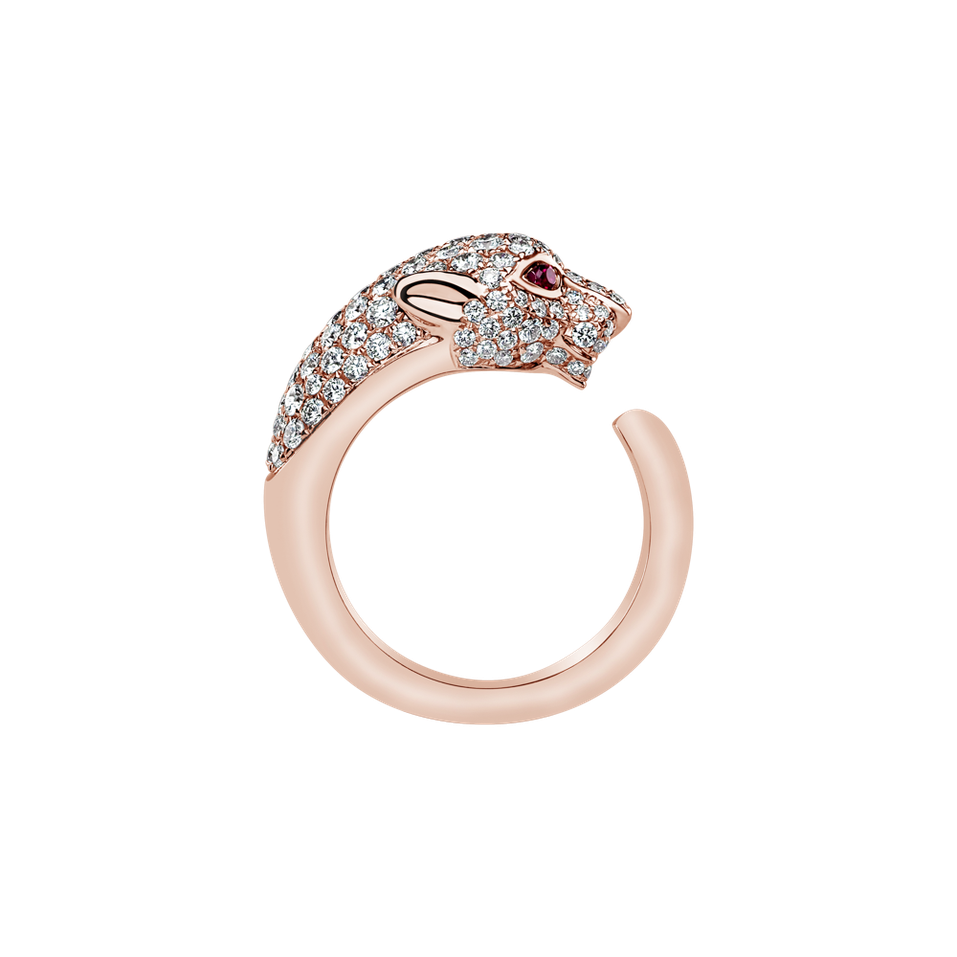 Prsteň s diamantmi a rubínmi Sparkling Beast