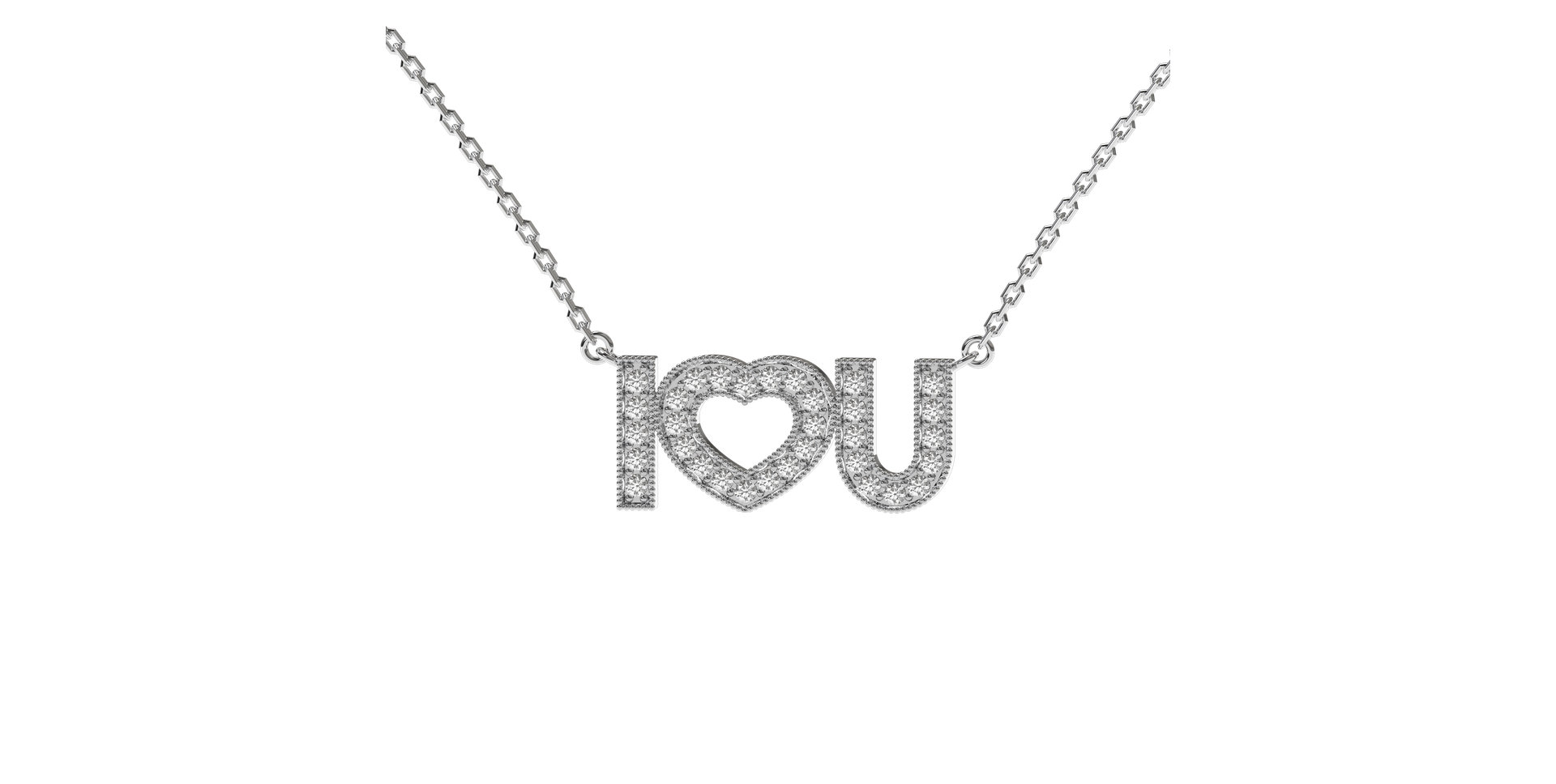 Náhrdelník s diamantmi I love you