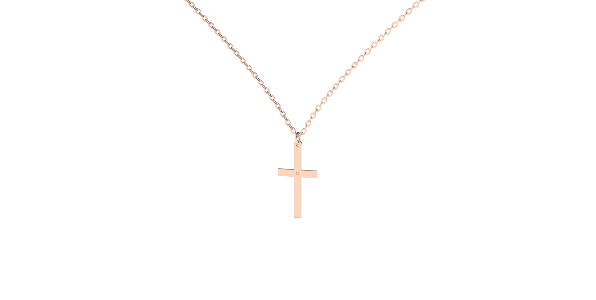 Náhrdelník s diamantom Little Cross