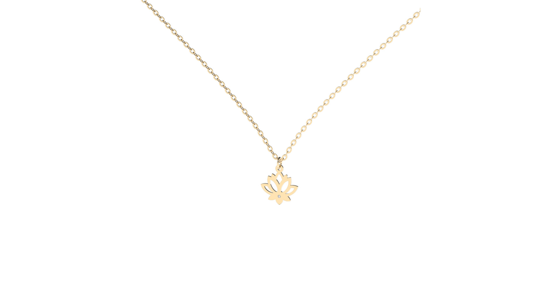 Náhrdelník s diamantom Little Lotus