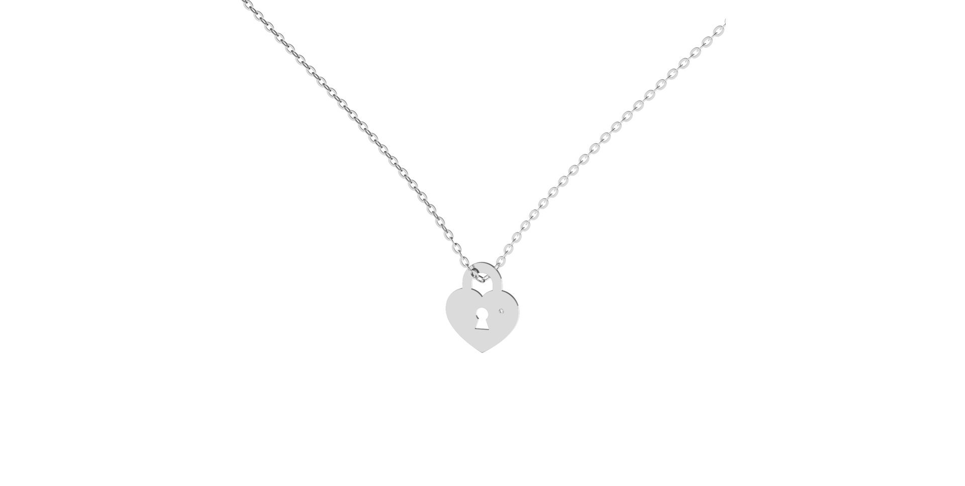 Náhrdelník s diamantom Heart Lock