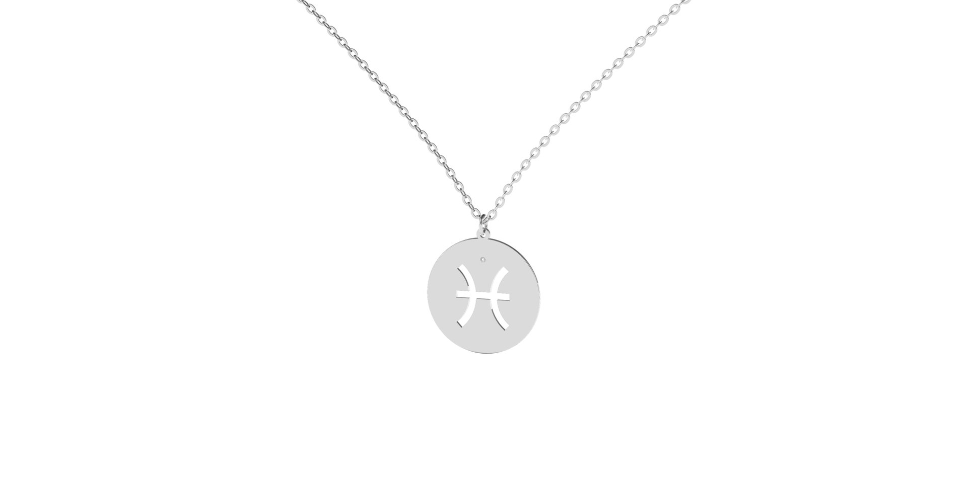 Náhrdelník s diamantom Pisces