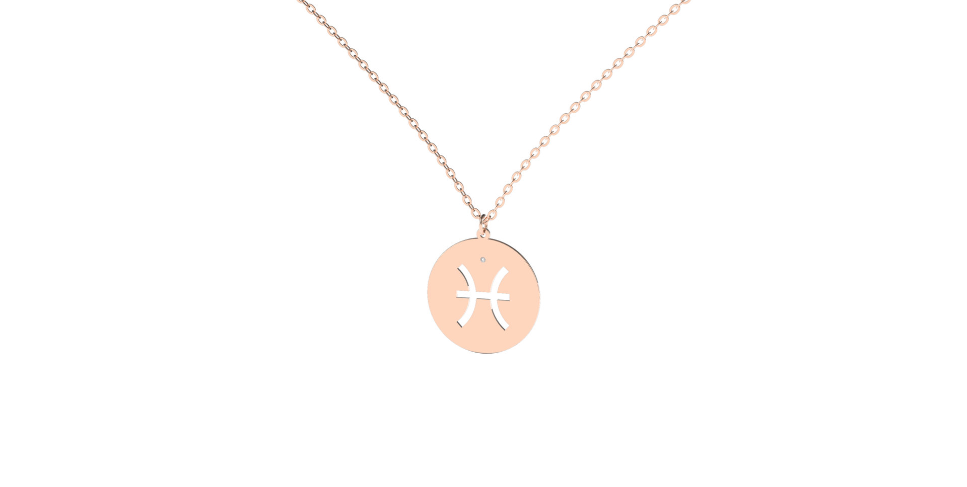 Náhrdelník s diamantom Pisces
