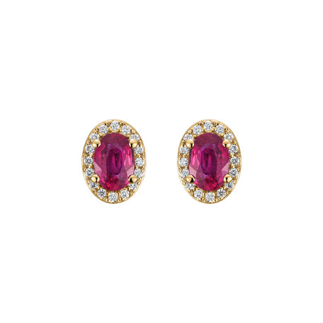 Náušnice s diamantmi a rubínmi Witching Allegory