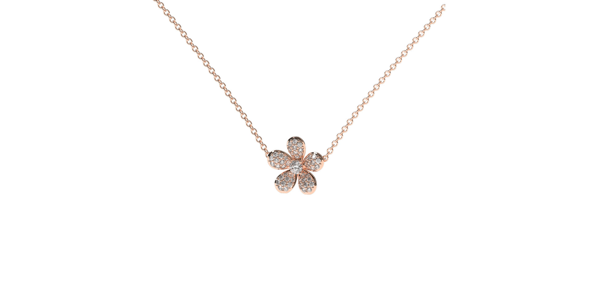 Náhrdelník s diamantmi Flower