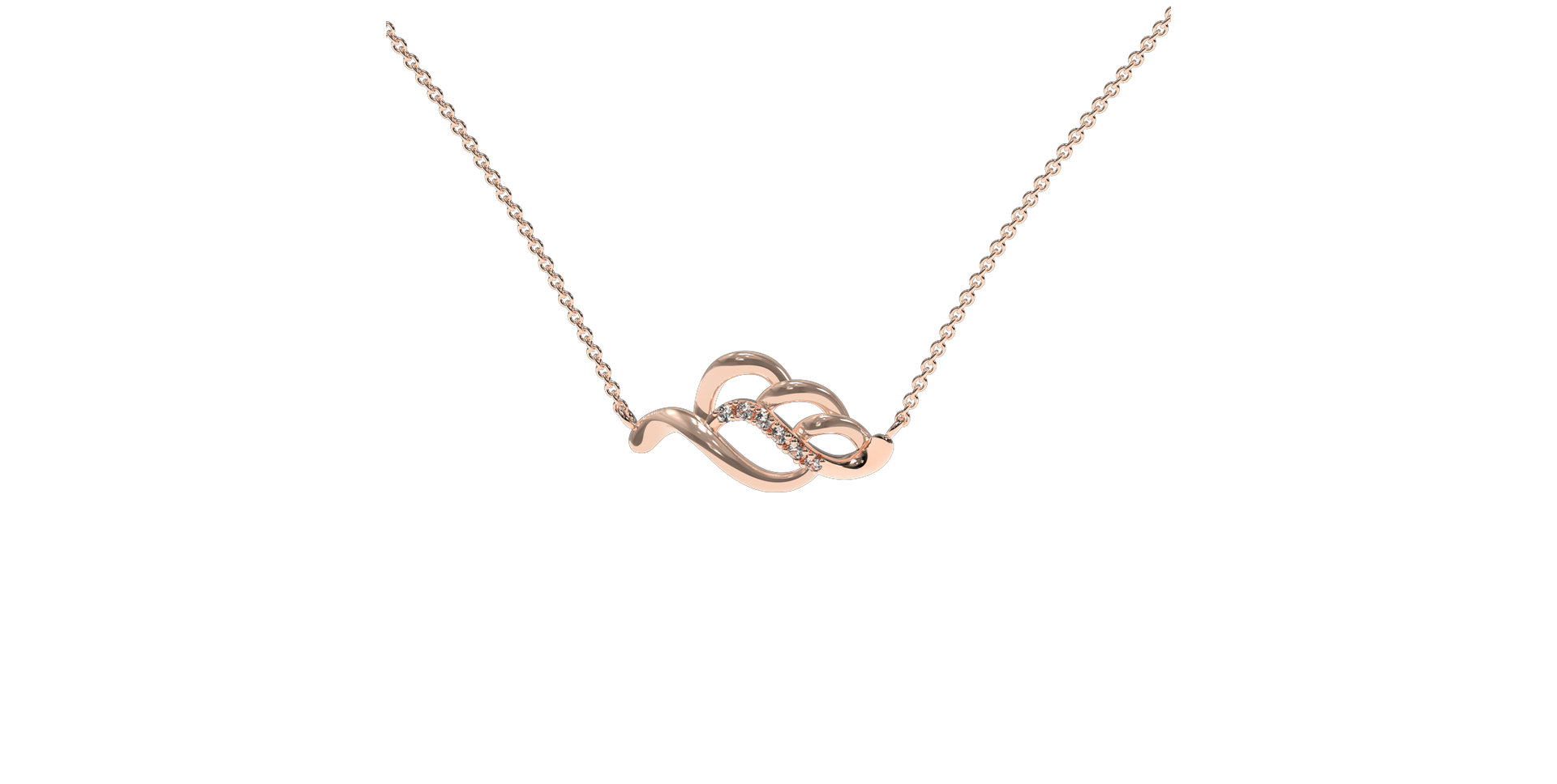 Náhrdelník s diamantmi Shimmer Leaf