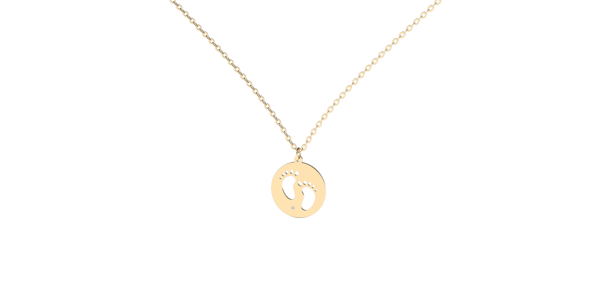 Náhrdelník s diamantom Happy Feet