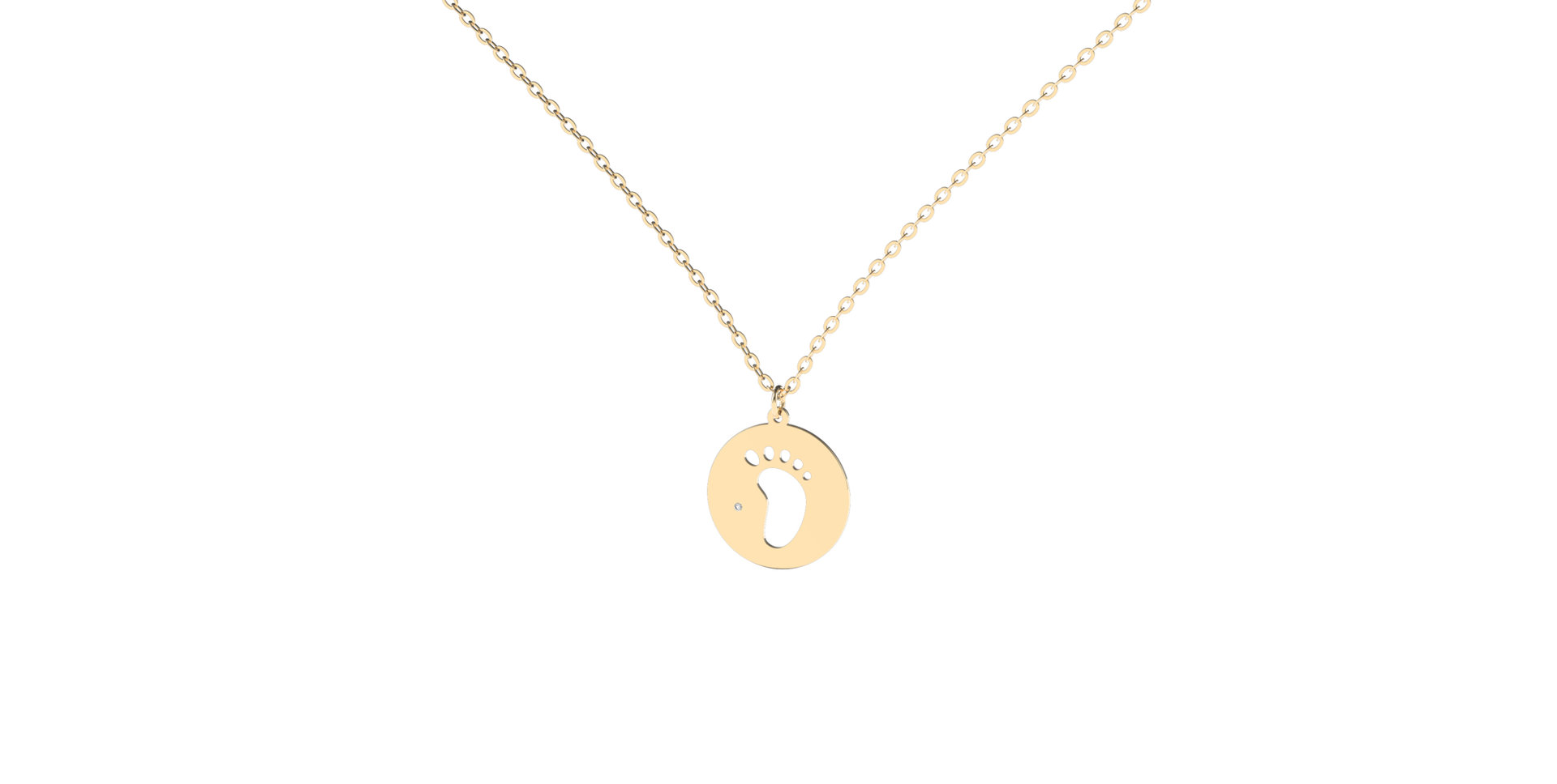 Náhrdelník s diamantom Happy Foot