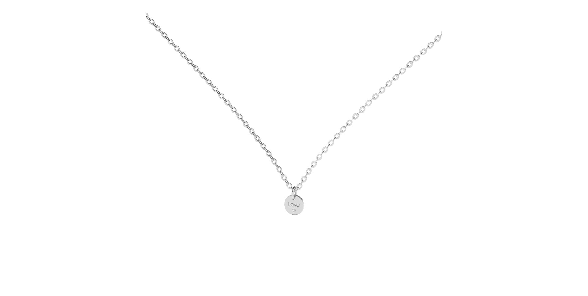 Náhrdelník s diamantom Love