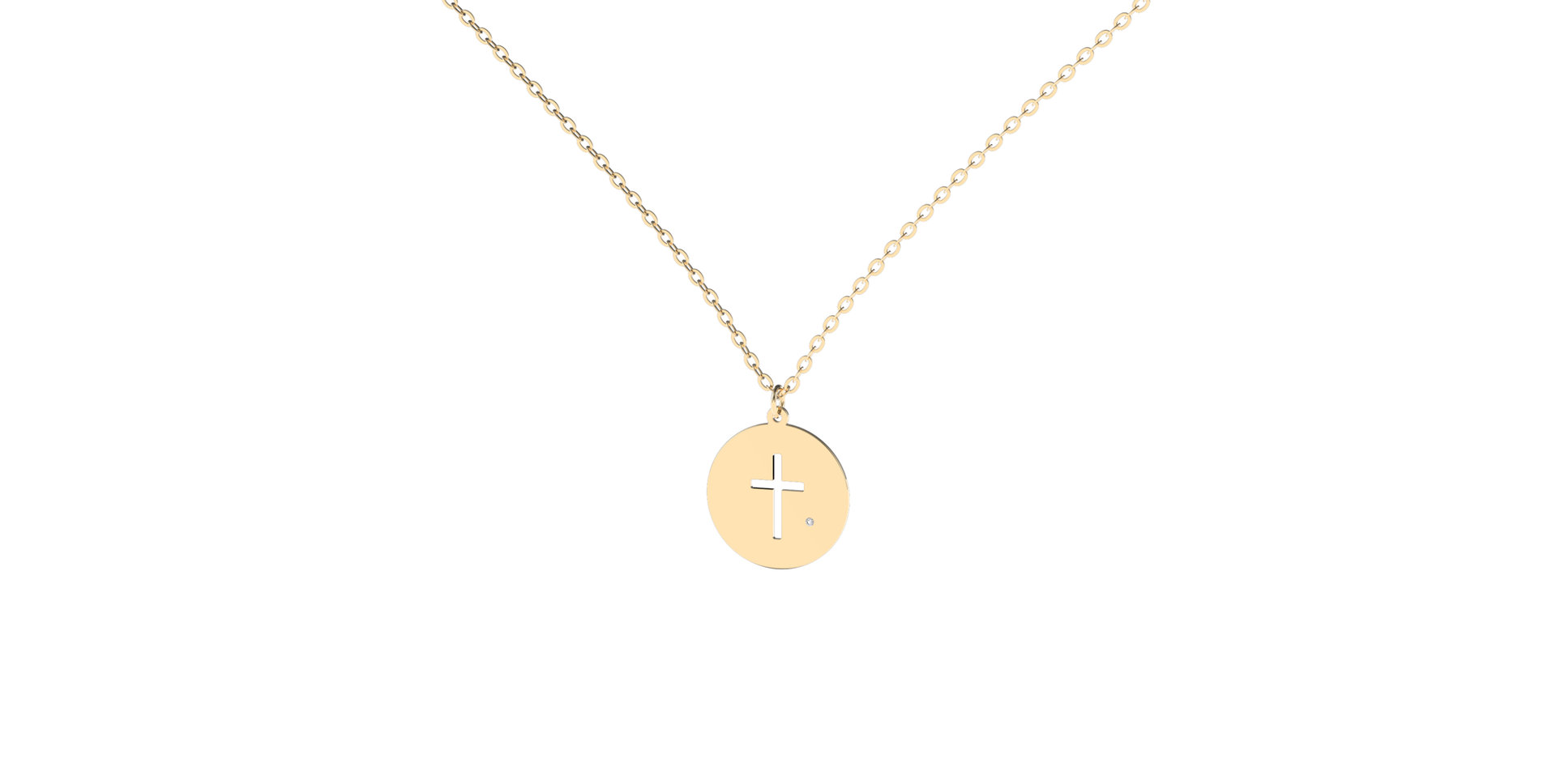 Náhrdelník s diamantom Little Cross