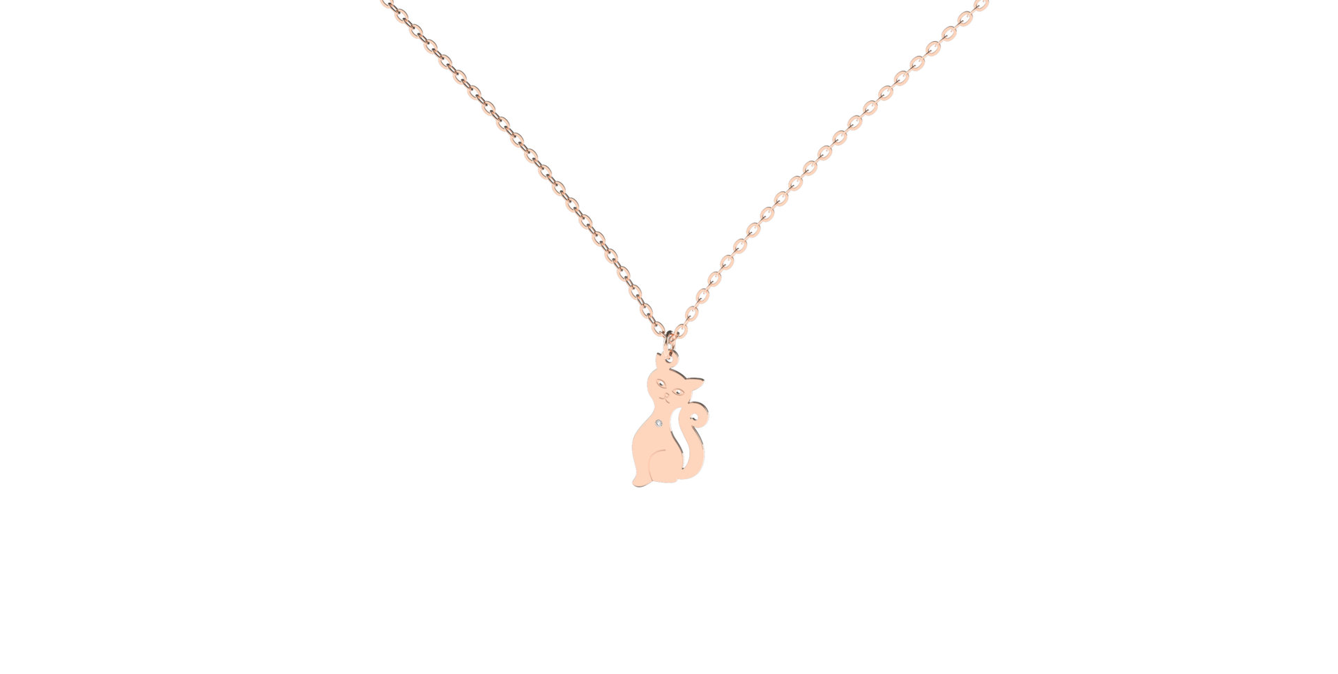 Náhrdelník s diamantom Cat