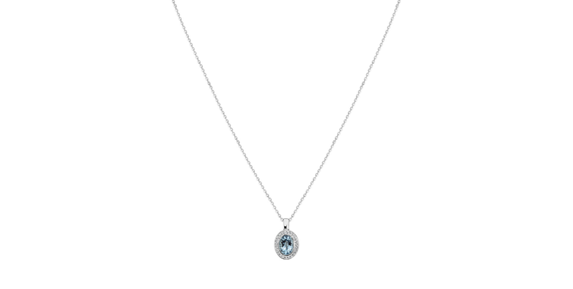 Prívesok s diamantmi a akvamarínom Blue Aura