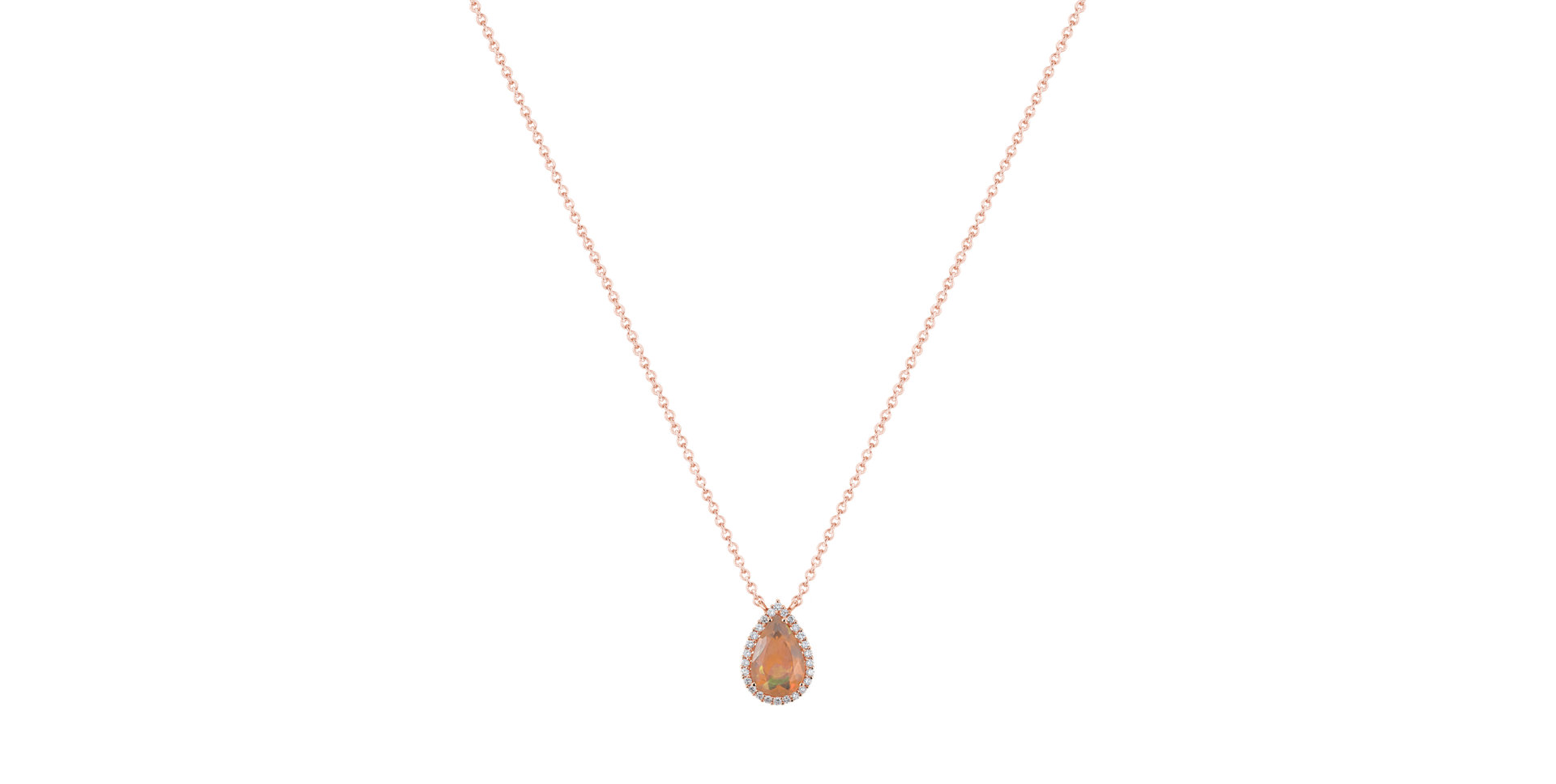 Náhrdelník s diamantmi a opálom Dewy Drop