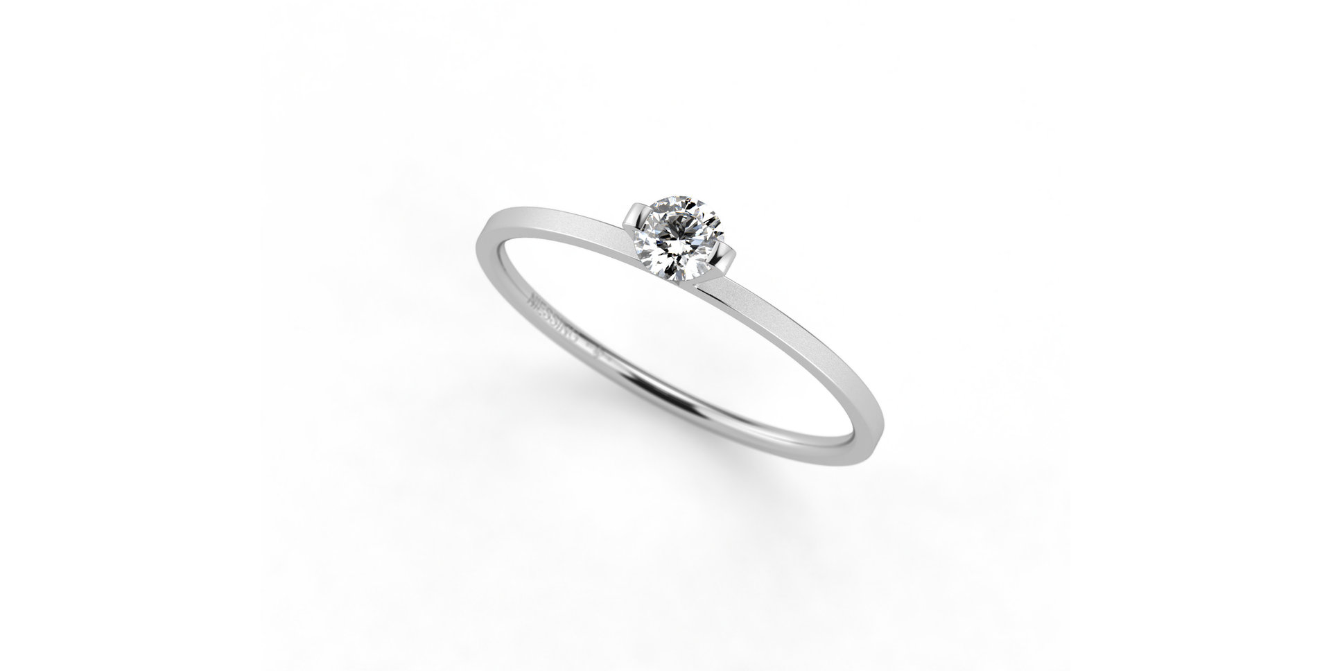 Prsteň platina s diamantom Princess Ring