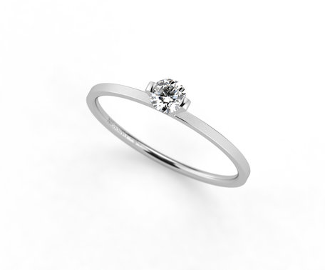 Prsteň platina s diamantom Princess Ring