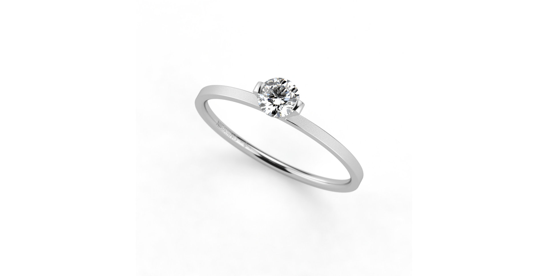 Prsteň platina s diamantom Princess Ring