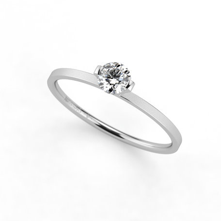 Prsteň platina s diamantom Princess Ring