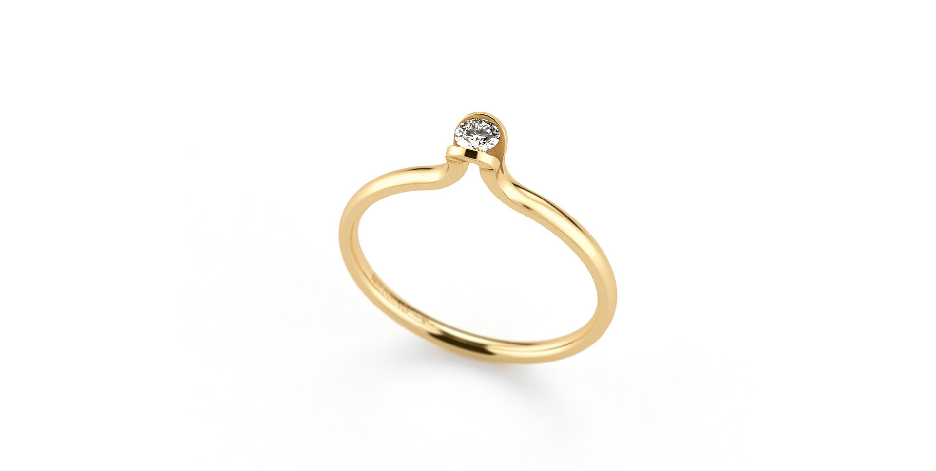 Prsteň s diamantom Lotus