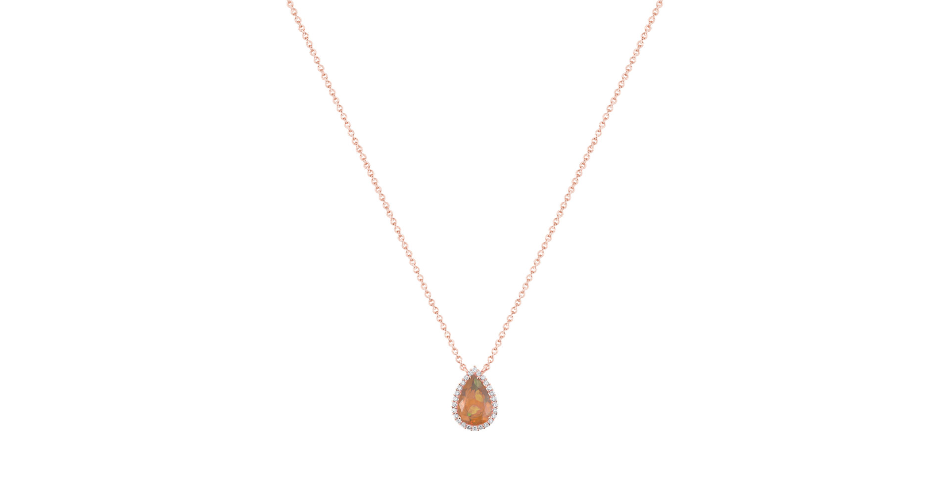Náhrdelník s diamantmi a opálom Dewy Drop