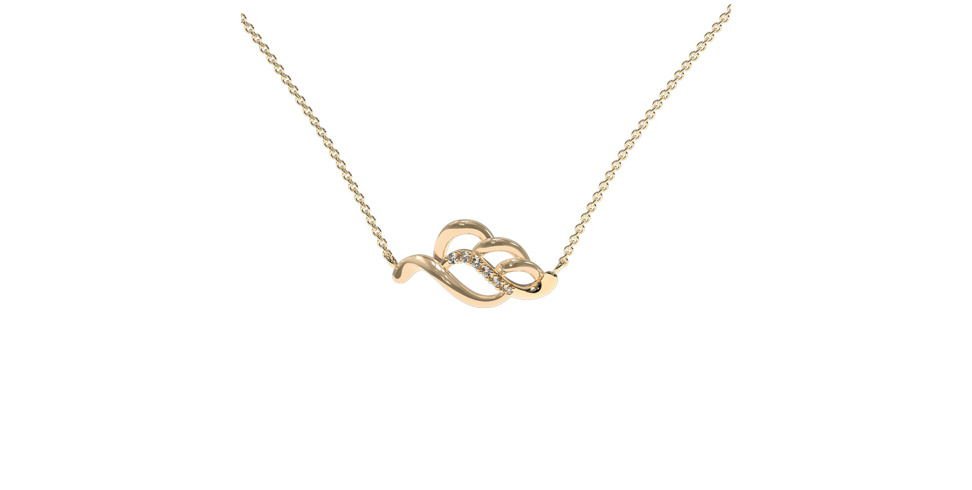 Náhrdelník s diamantmi Shimmer Leaf