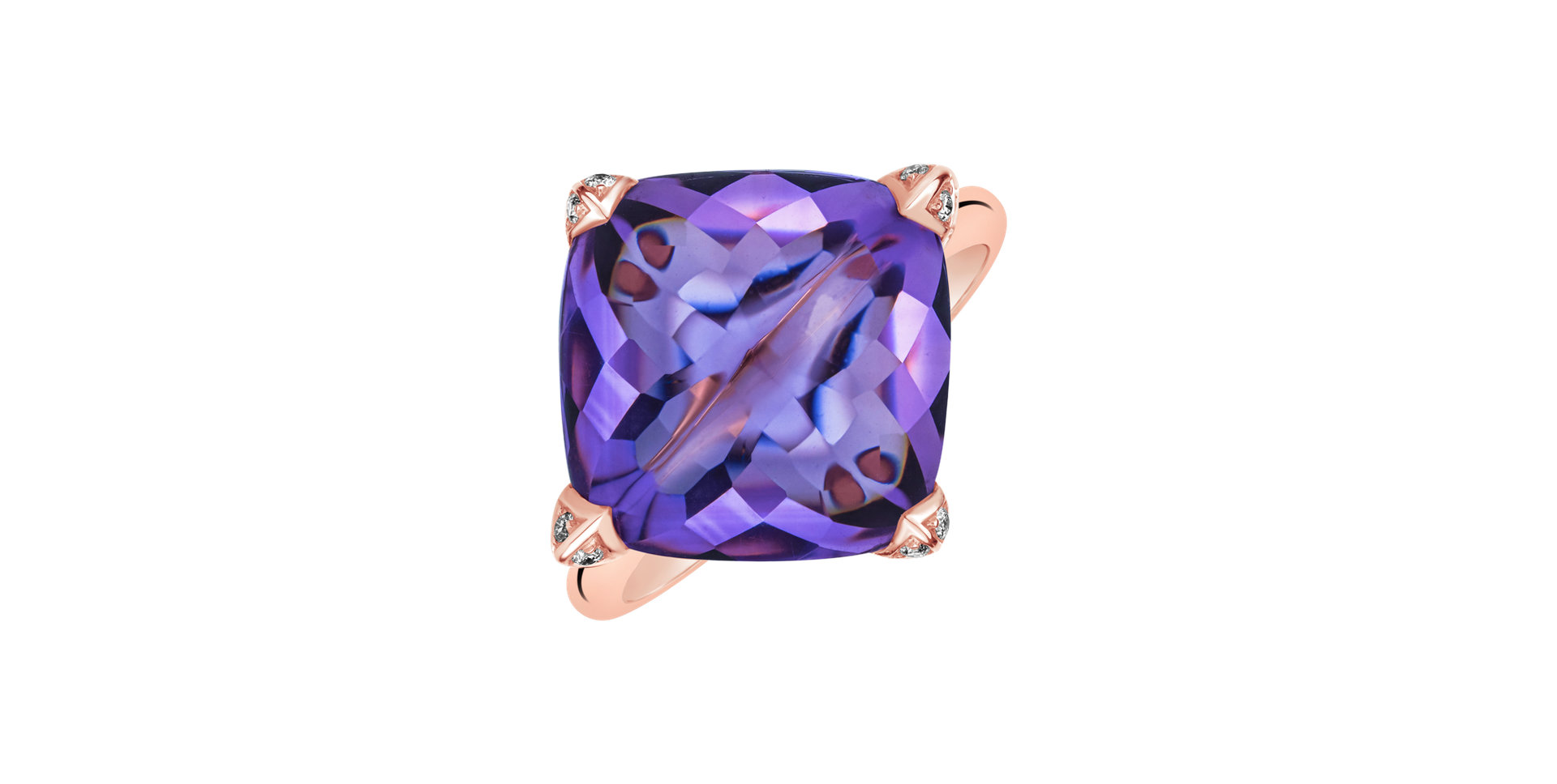 Prsteň s diamantmi a ametystom Pharaon Gem