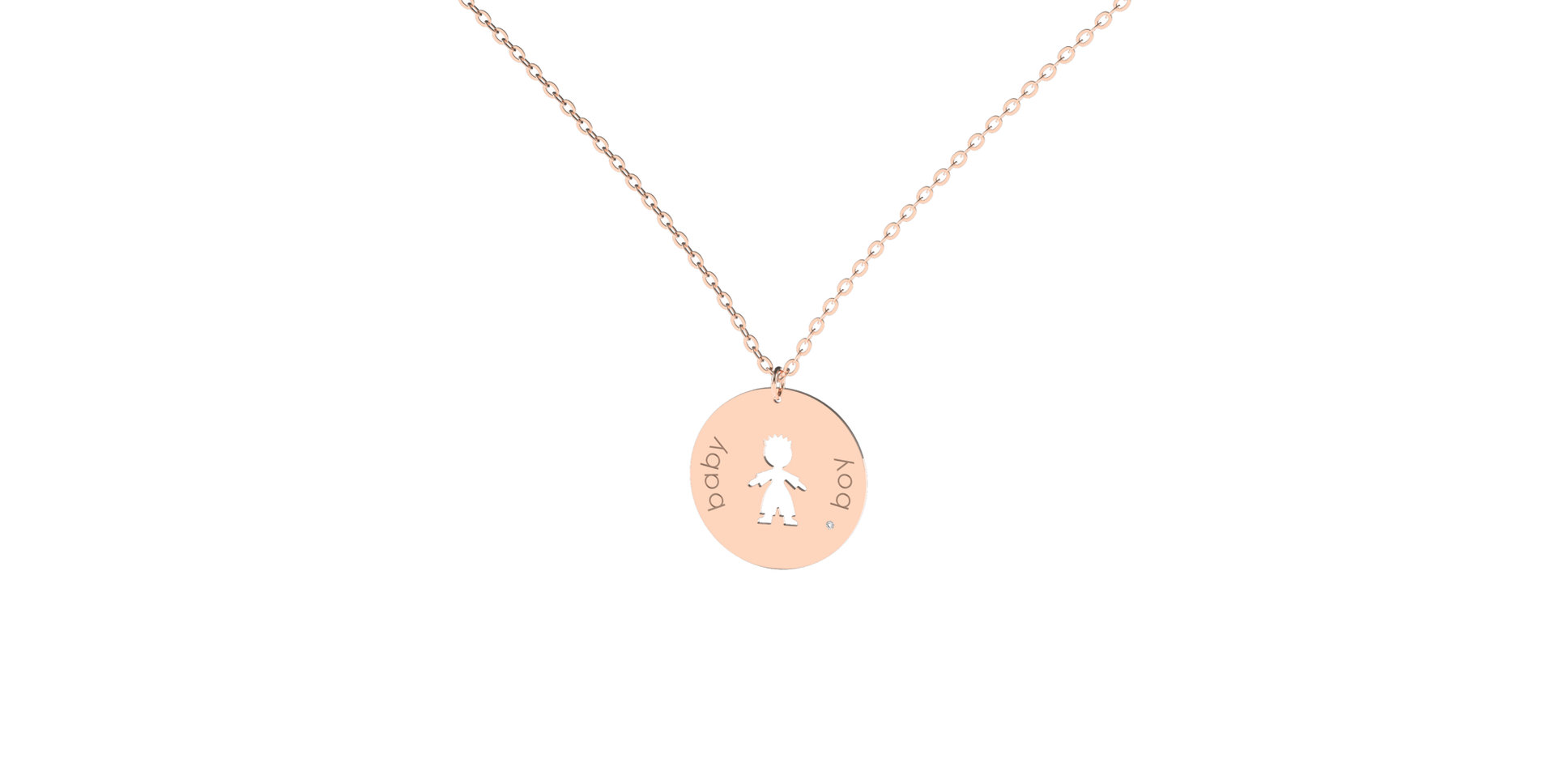 Náhrdelník s diamantom Baby Boy