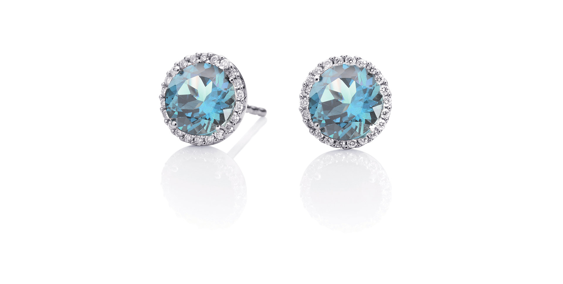 Náušnice s diamantmi a topásom sky Espressivo