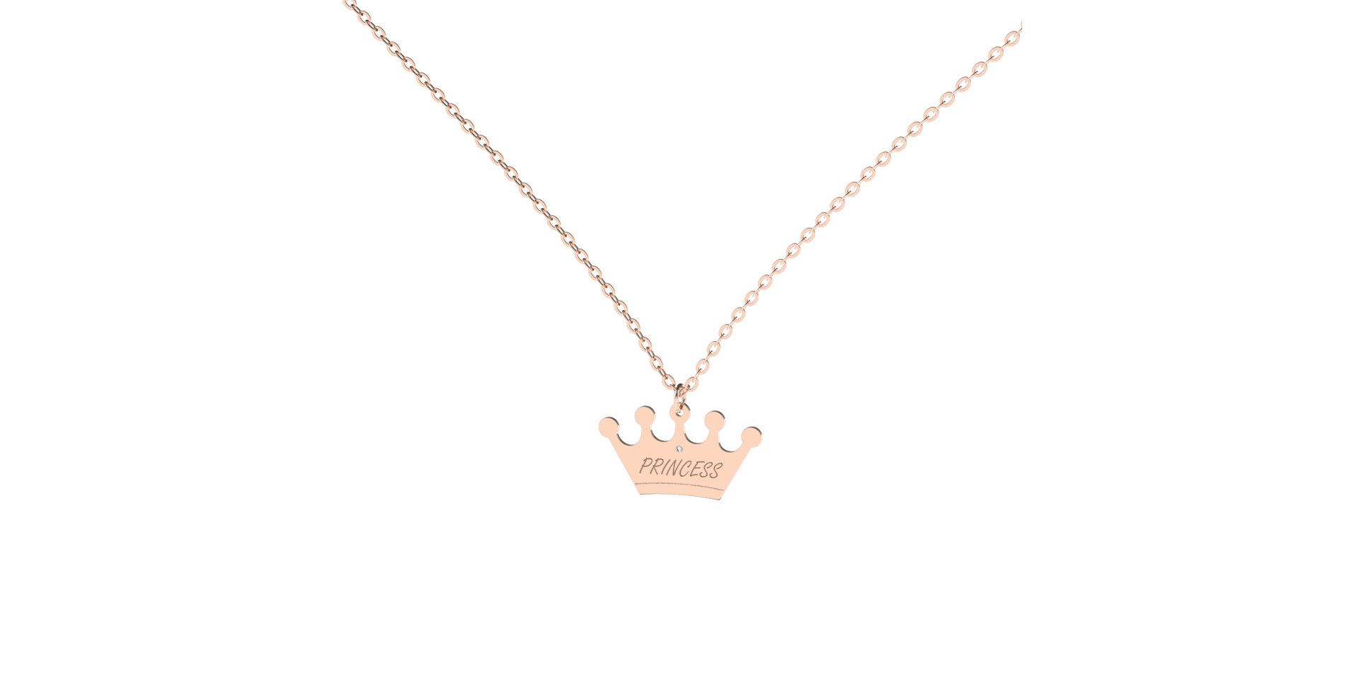 Náhrdelník s diamantom Princess