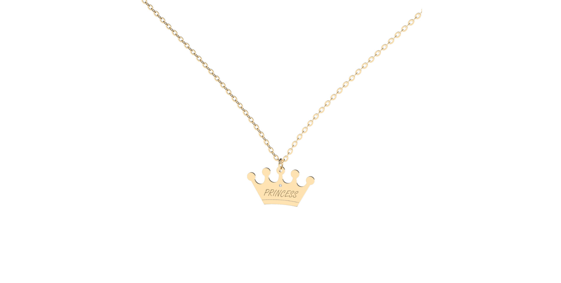 Náhrdelník s diamantom Princess