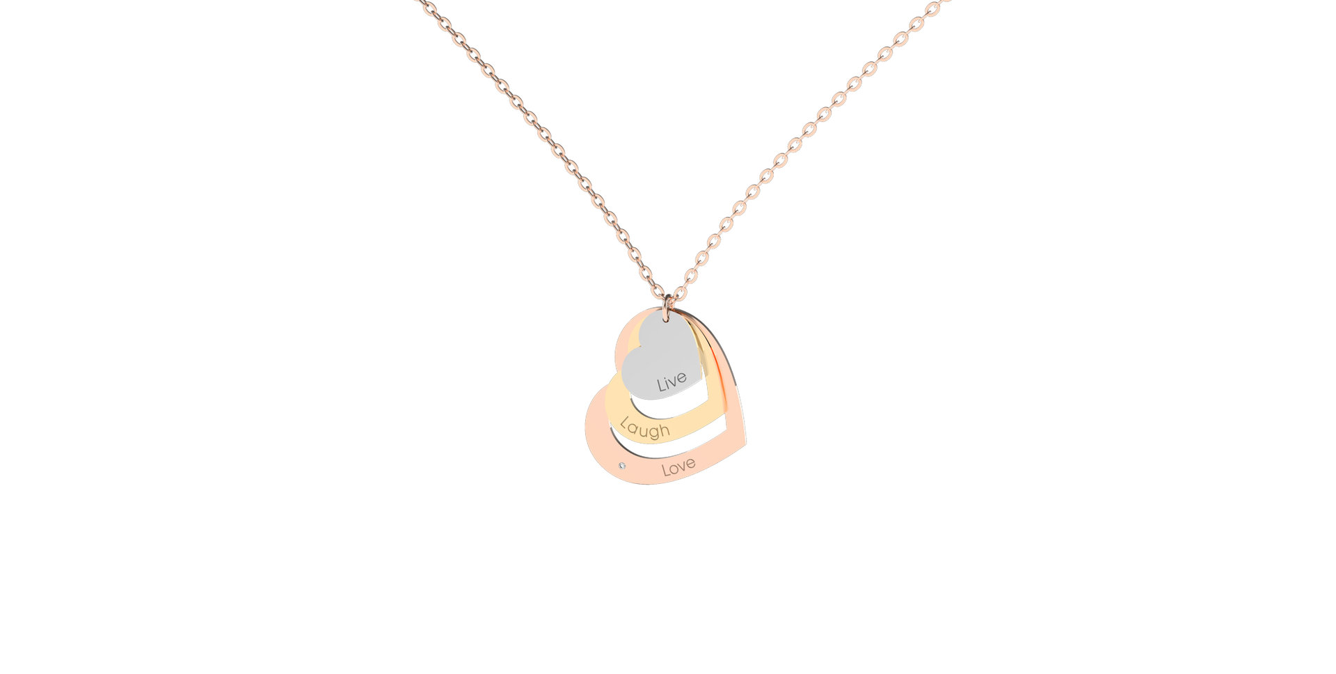 Náhrdelník s diamantom Live Laugh Love