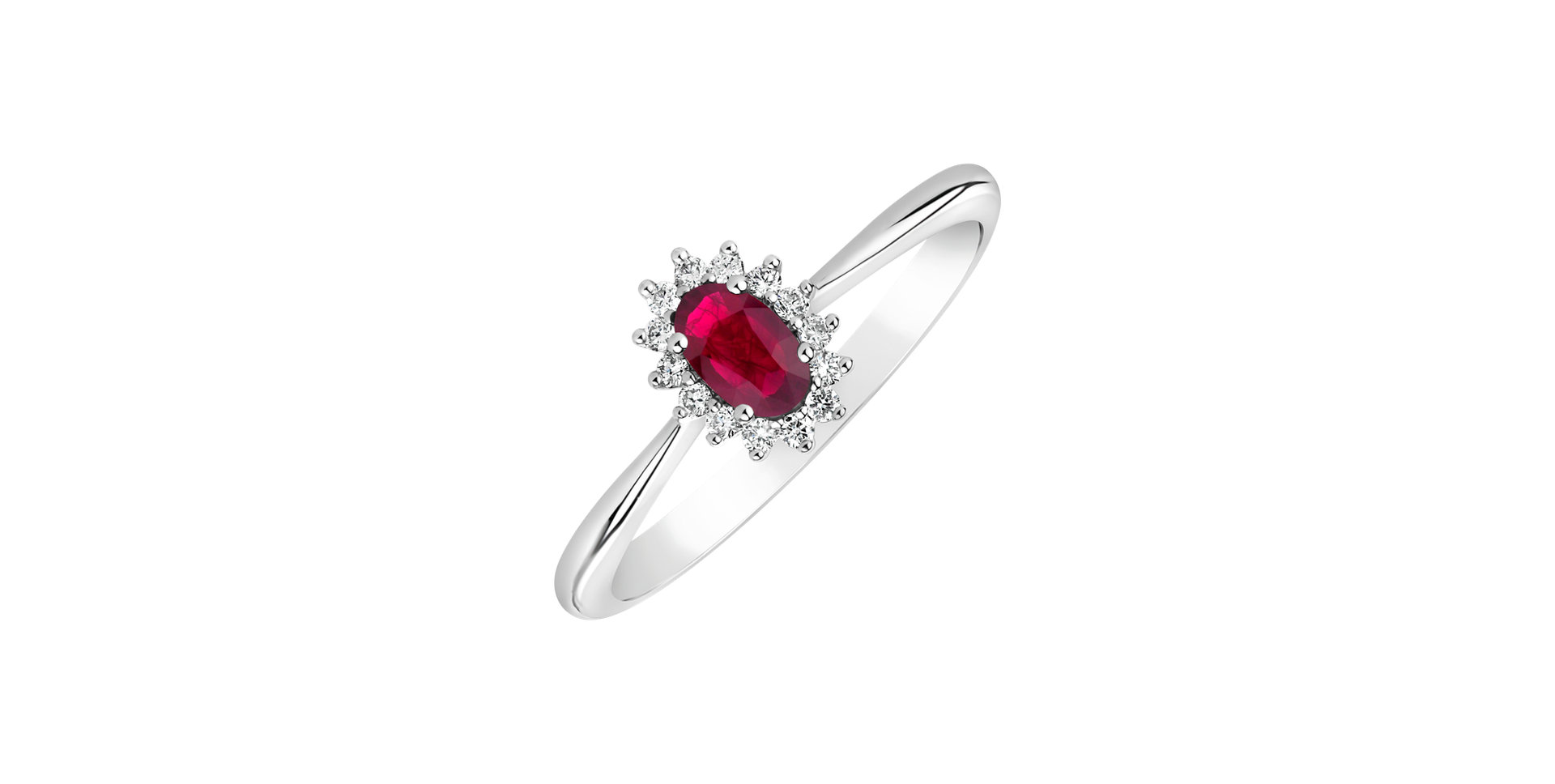 Prsteň s rubínom a diamantmi Princess Sparkle