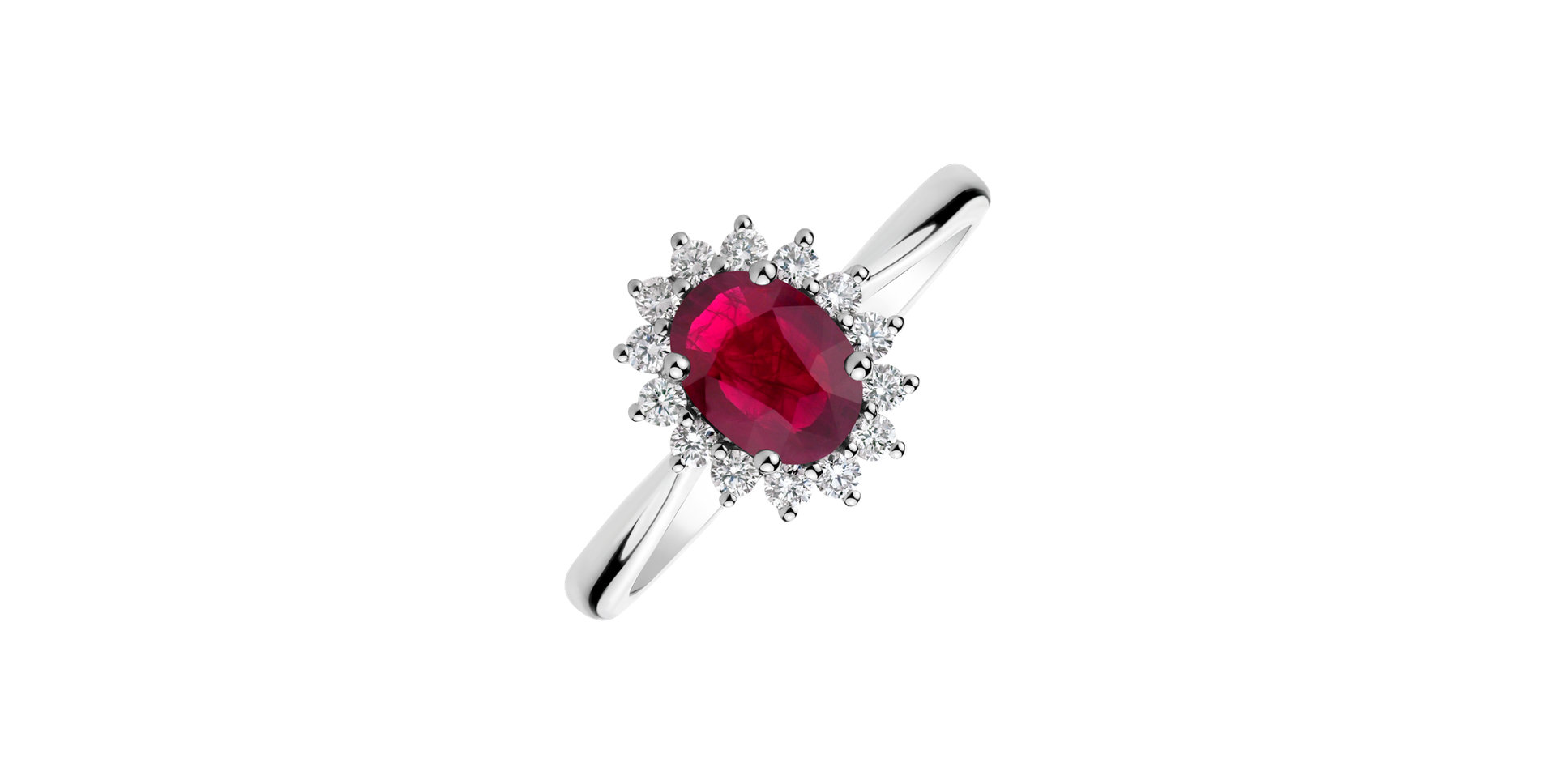 Prsteň s rubínom a diamantmi Princess Sparkle