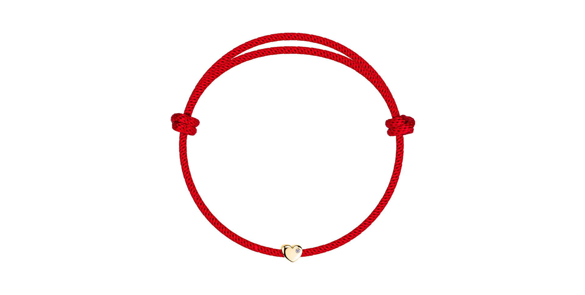 Diamantový náramok so šnúrkou Red Heart