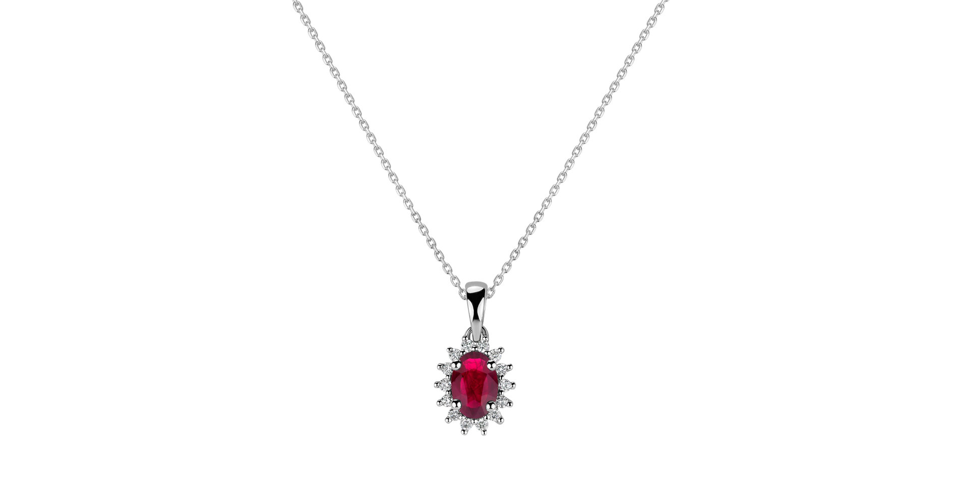 Přívěsok s rubínom a diamantmi Princess Sparkle
