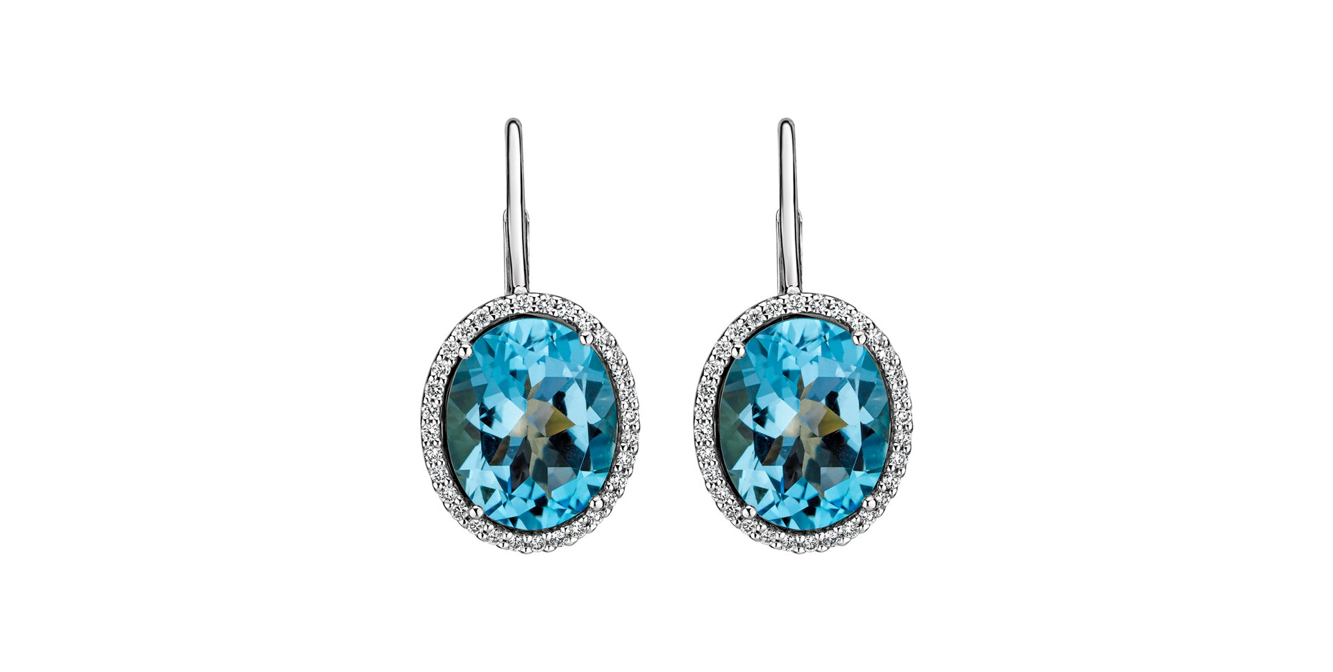 Náušnice s diamantmi a topásom Séréna