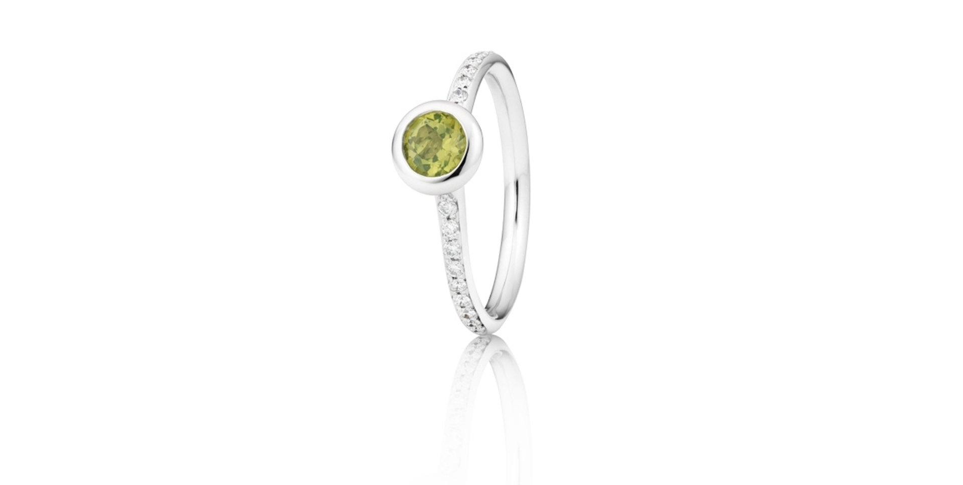 Prsteň s diamantmi a peridotom Prsten s peridotem